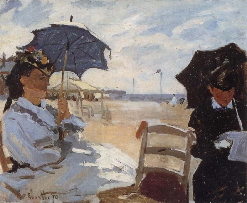 Claude Monet The Beach at Truouville Spain oil painting art